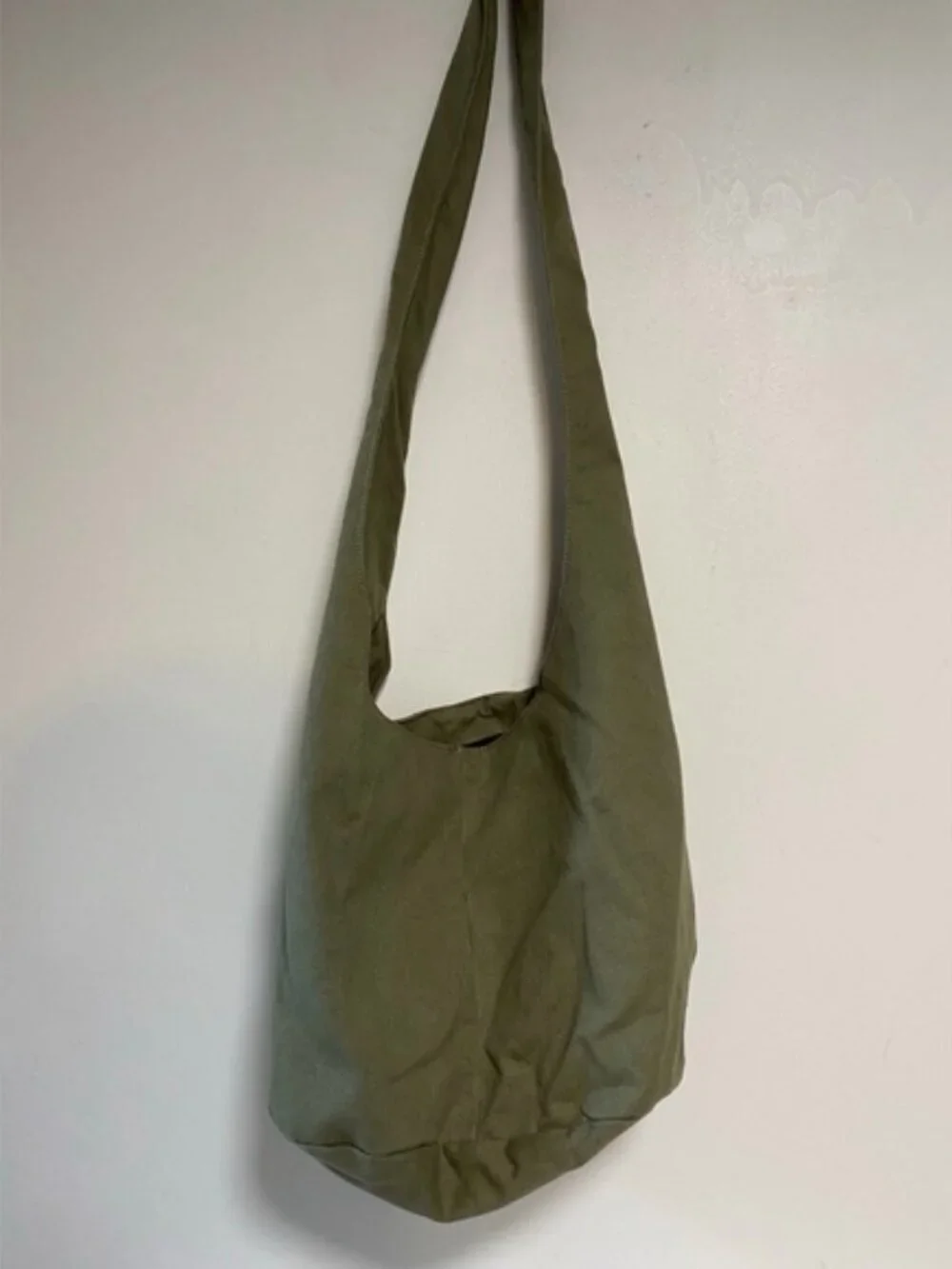 Olive Green Canvas Boho Shoulder Bag